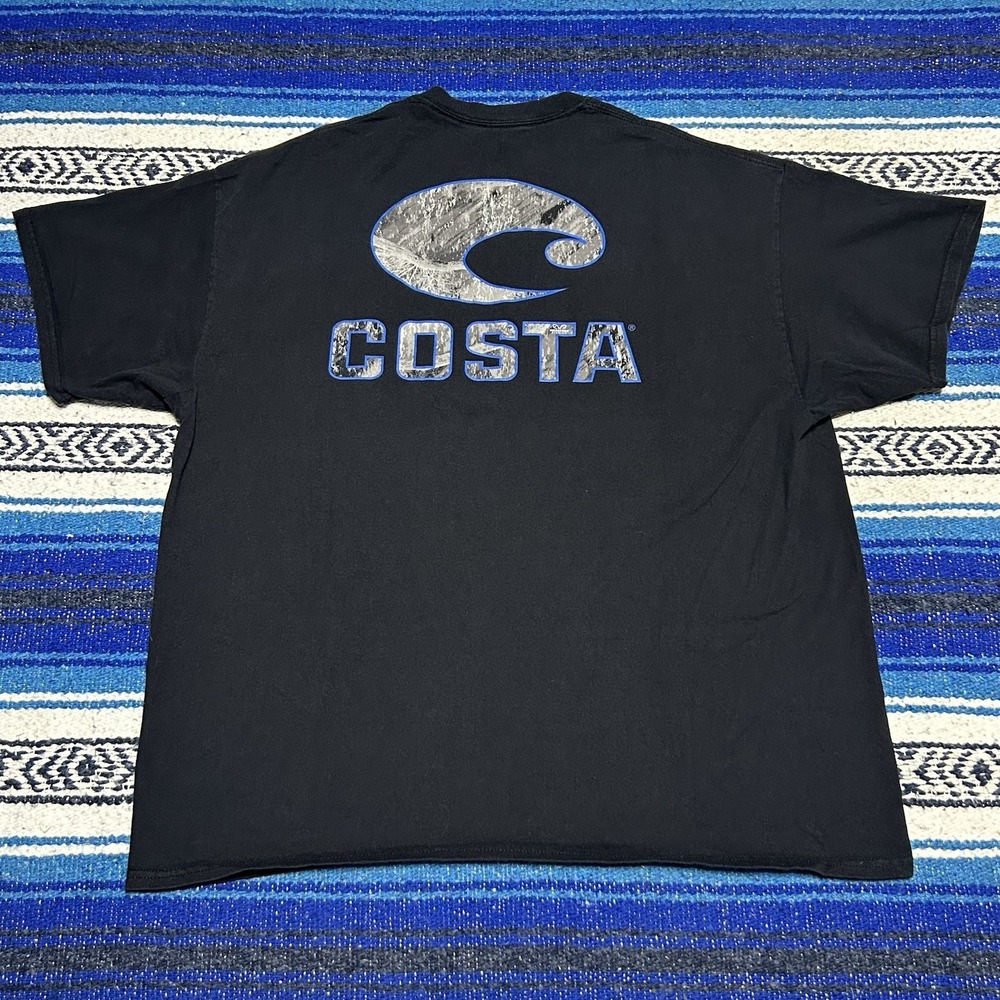 Costa Del Mar Realtree Camo Logo T Shirt Men's 2XL Black Fishing Outdoor